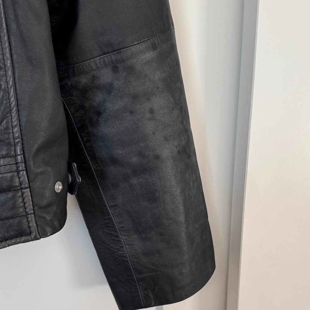 Barneys Originals Classic Black Leather Moto Jacket - Picture 9 of 17